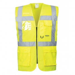 Gilet de sécurité multipoches PORTWEST Executive Berlin Jaune HV S476