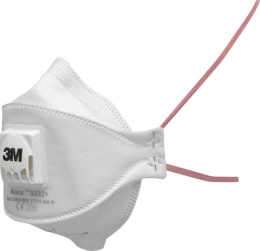 Masque jetable antipoussières pliable 3M™ AURA™ 9332+ FFP3 NR D