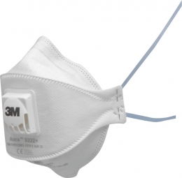 Masque jetable antipoussières pliable 3M™ AURA™ 9322+ FFP2 NR D